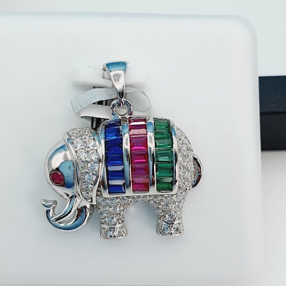 "925 Sterling Silver Cubic Zirconia Pendant, UU1P6A6034 - Picture 4 of 9